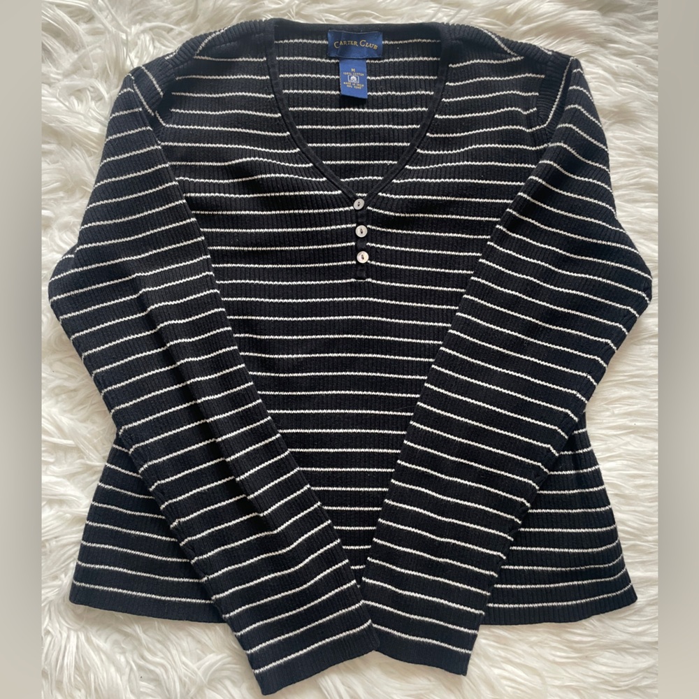 Charter Club Vintage Ribbed Sweatshirt Sz Medium